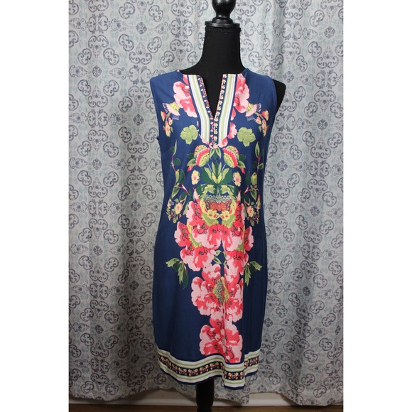 New York & Company Dresses & Skirts - New York & Company Navy Floral Sleeveless Dress Size Medium